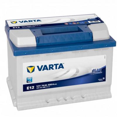 Varta Blue Dynamic E12 5740130683132 akkumulátor, 12V 74Ah 680A B+ EU, magas